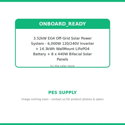 3.52kW EG4 Off-Grid Solar Power System - 6,000W 120/240V Inverter + 14.3kWh WallMount LiFePO4 Battery + 8 x 440W Bifacial Solar Panels