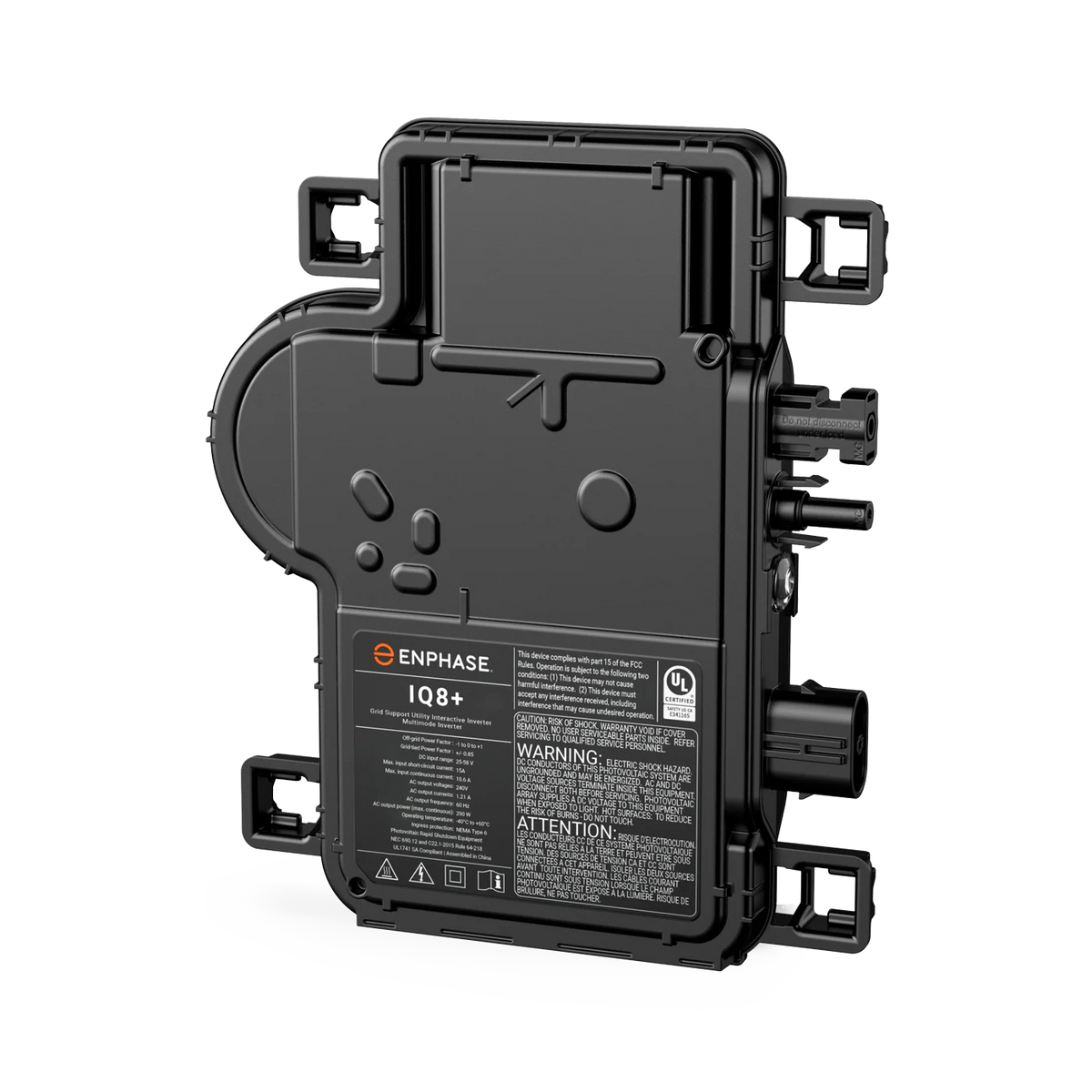Enphase IQ8+ Microinverter 290 VA Continuous AC Output – IQ8PLUS-72-M-US