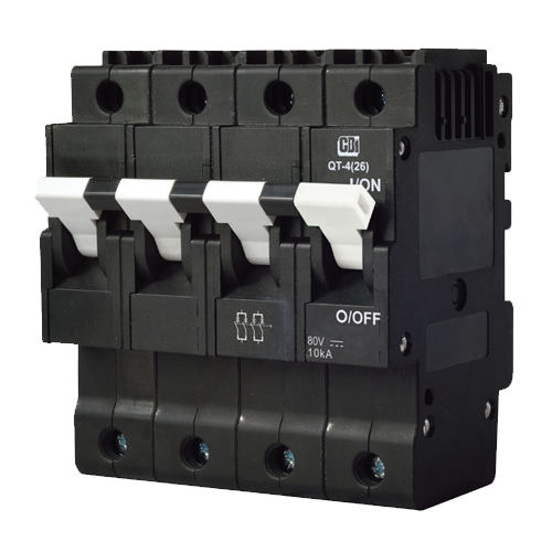 MidNite Solar 200A DIN Rail Breaker 80VDC 4-Pole MNEPV200-80-4PNP — back view