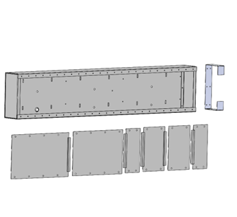Blendtron Products 10" x 50" Wall Tray w/Covers & Hardware WTR-10