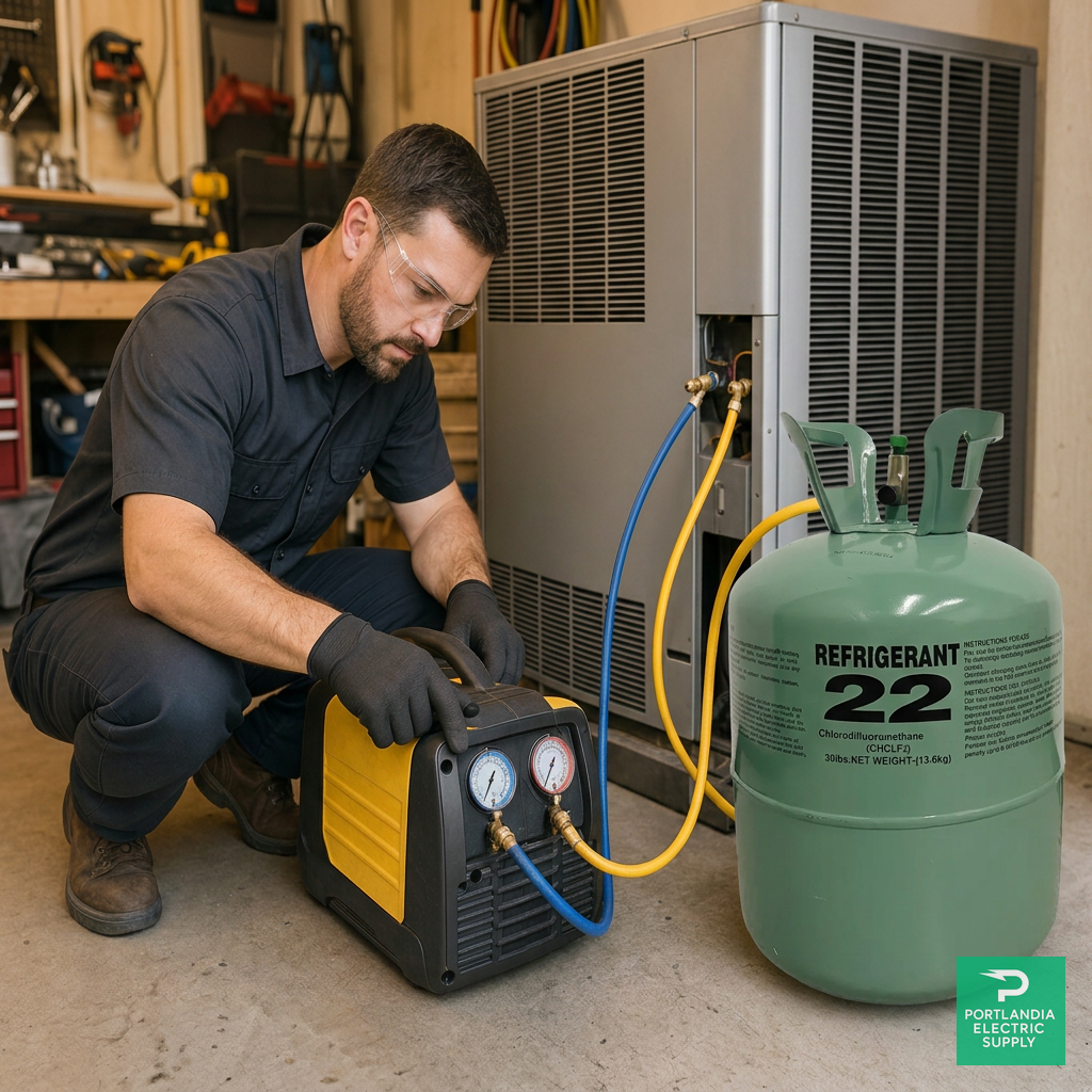 R-22 Refrigerant — recovery into reclaim cylinder, PES Supply