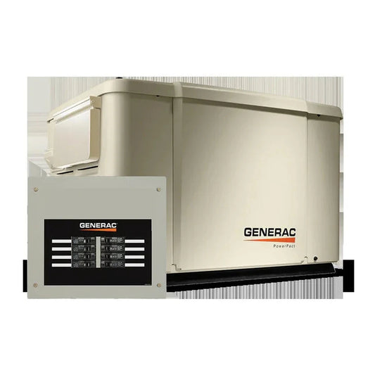 Generac 7.5/6kW Air-Cooled Standby Generator, Steel Enclosure, 8 Circit LC - 6998
