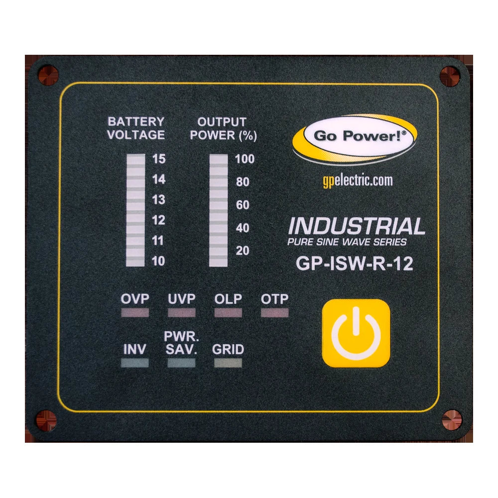 Go Power! INDUSTRIAL PURE SINE WAVE INVERTER REMOTE 24V GP-ISW-R-24