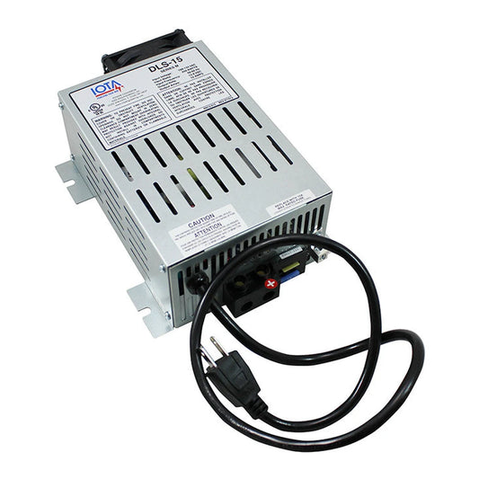 Iota DLS-15/IQ4, 12 Volt 15 Amp Regulated Battery Charger/Supply with Charge Controller