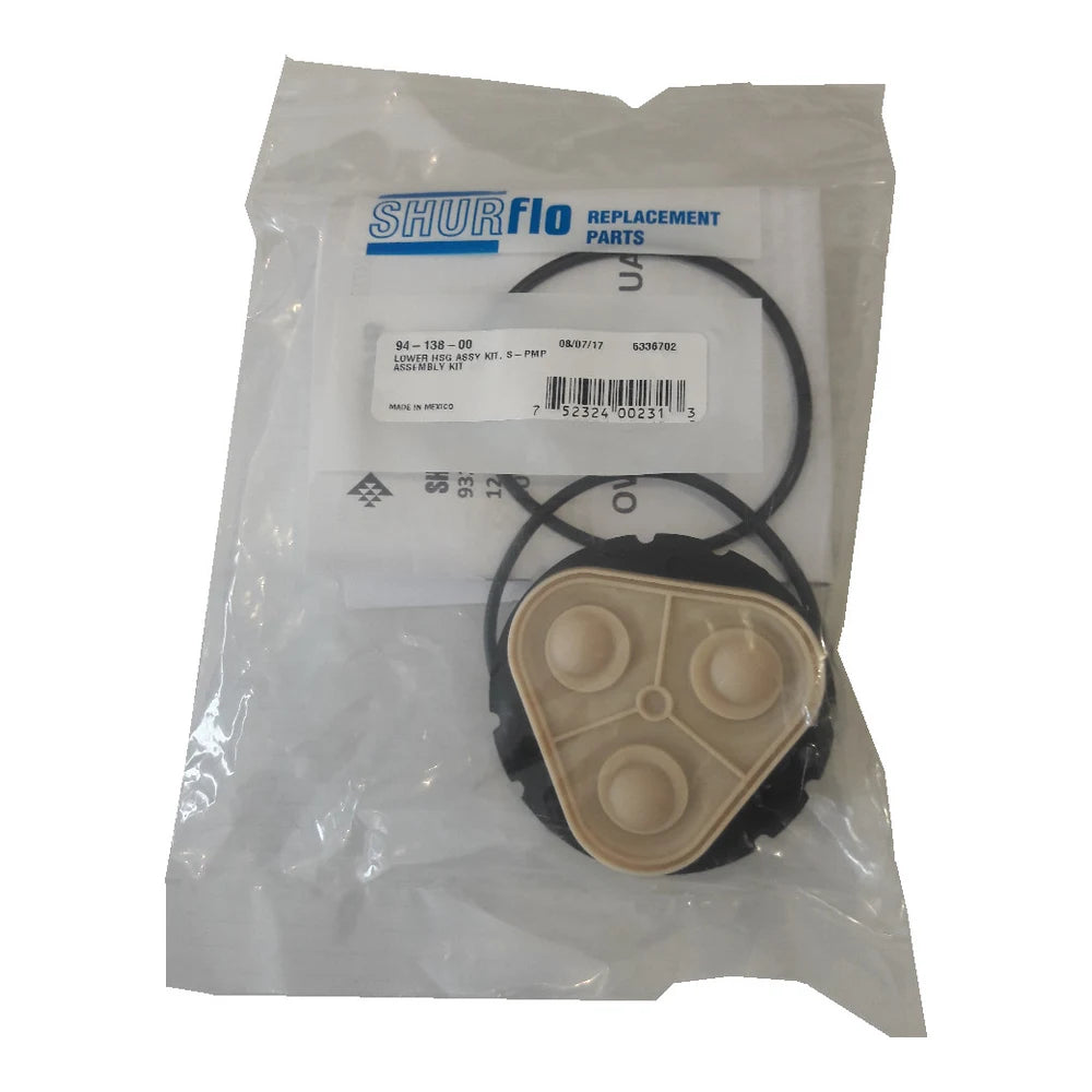 Shurflo 9300 Pump Lower Housing Assembly Kit (Diaphragm Replacement) - 94-138-00