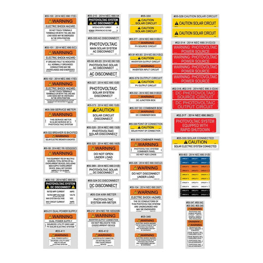 PV Labels 05-510 Value Pack 55 PCS (NEC2014)