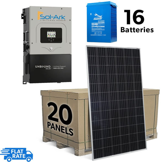 9.0 kW Grid-Tied Backup System with Sol-Ark Inverter, 20 Astronergy Solar 450 watt Panels and AGM Battery Bank