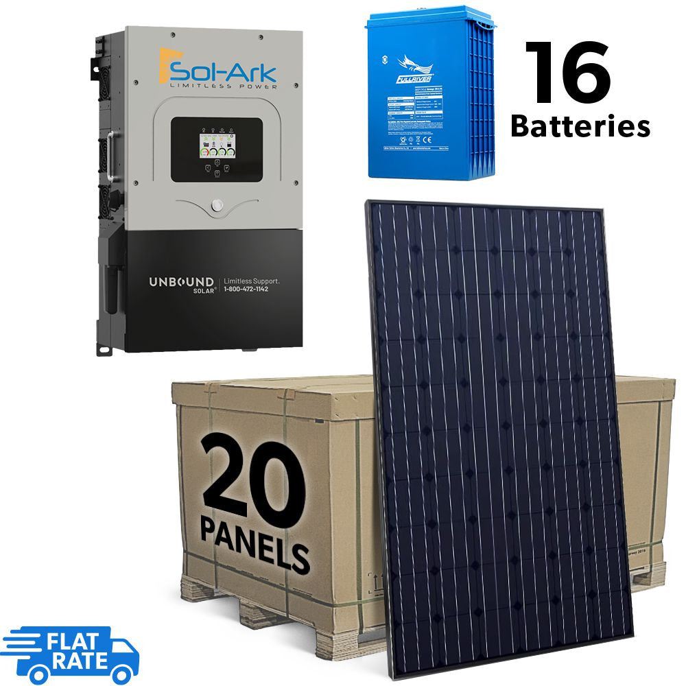 7.8 Grid-Tied Backup System with Sol-Ark Inverter, 20 Heliene 390 watt Panels and AGM Battery Bank