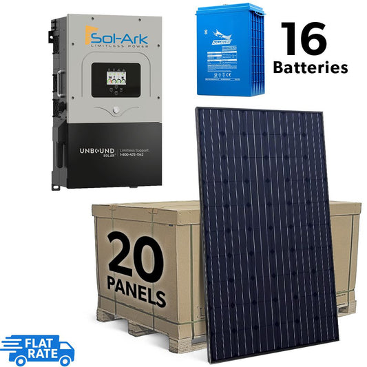 7.8 Grid-Tied Backup System with Sol-Ark Inverter, 20 Heliene 390 watt Panels and AGM Battery Bank