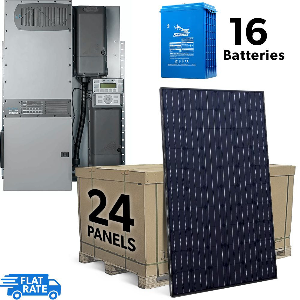 7.7 Gridtied Battery Backup Solar System with Outback Power Center and 24x Heliene 320 Panels