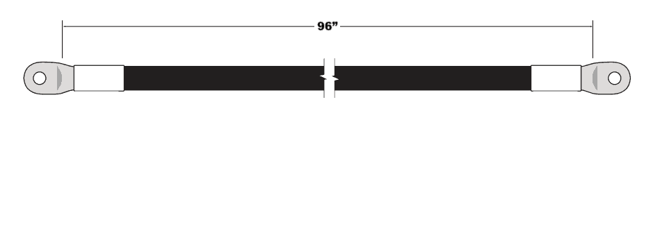 4/0 - 96" UL Cable (White)