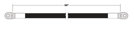 4/0 - 96" UL Cable (White)
