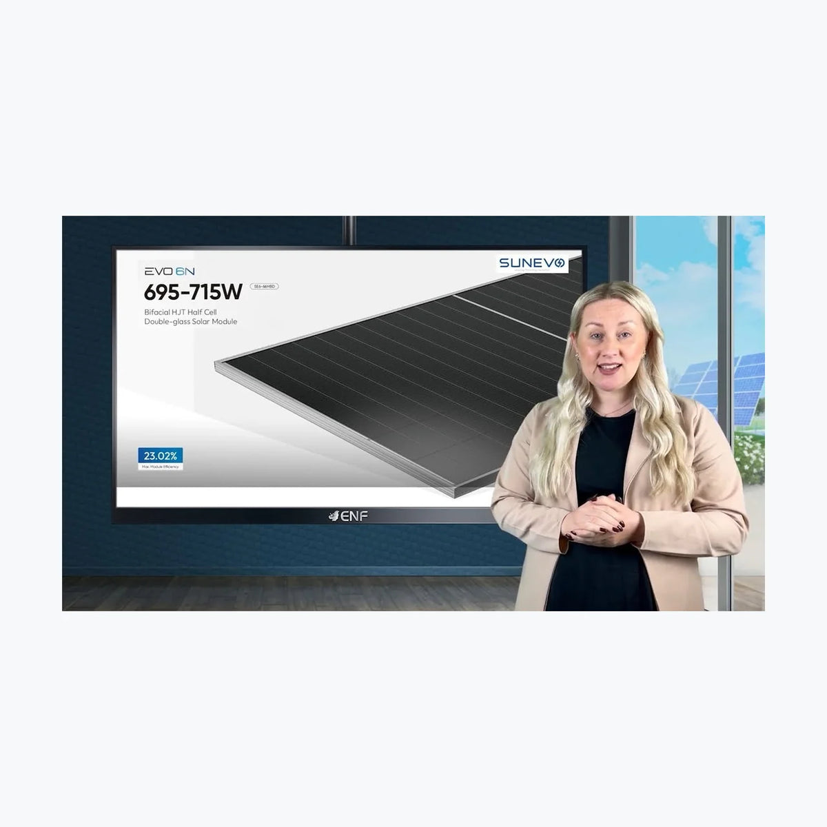 SunEvo Solar SE6-66HBD 700W — solar module render
