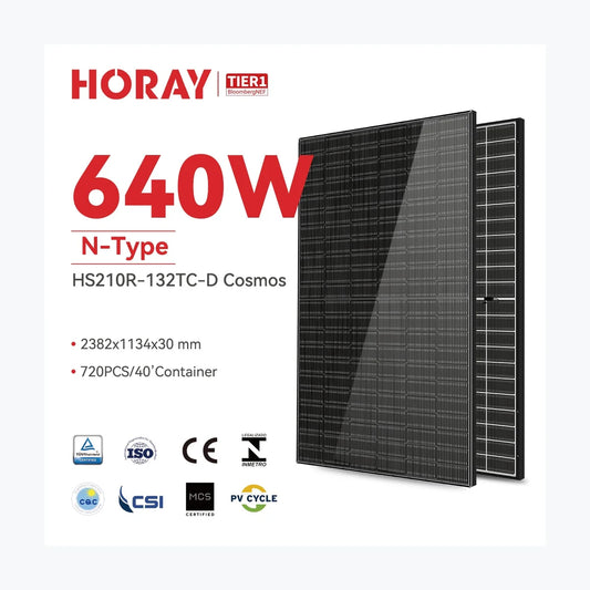Horay Solar HS620TC-MHC-D — solar module render