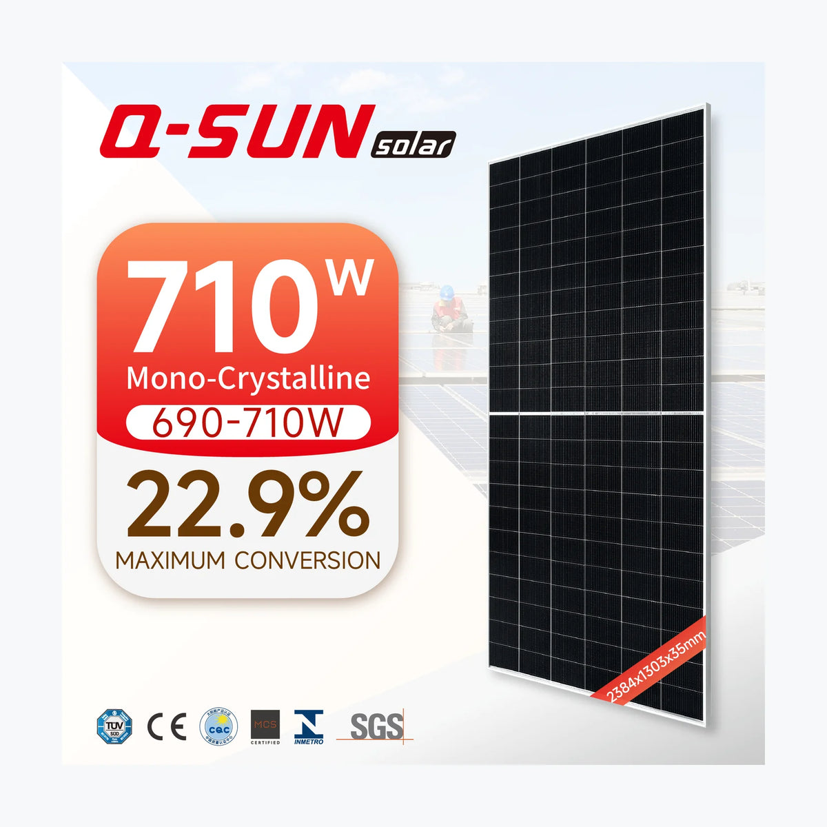 Q-SUN Solar QNHT-1 -710 — solar module render