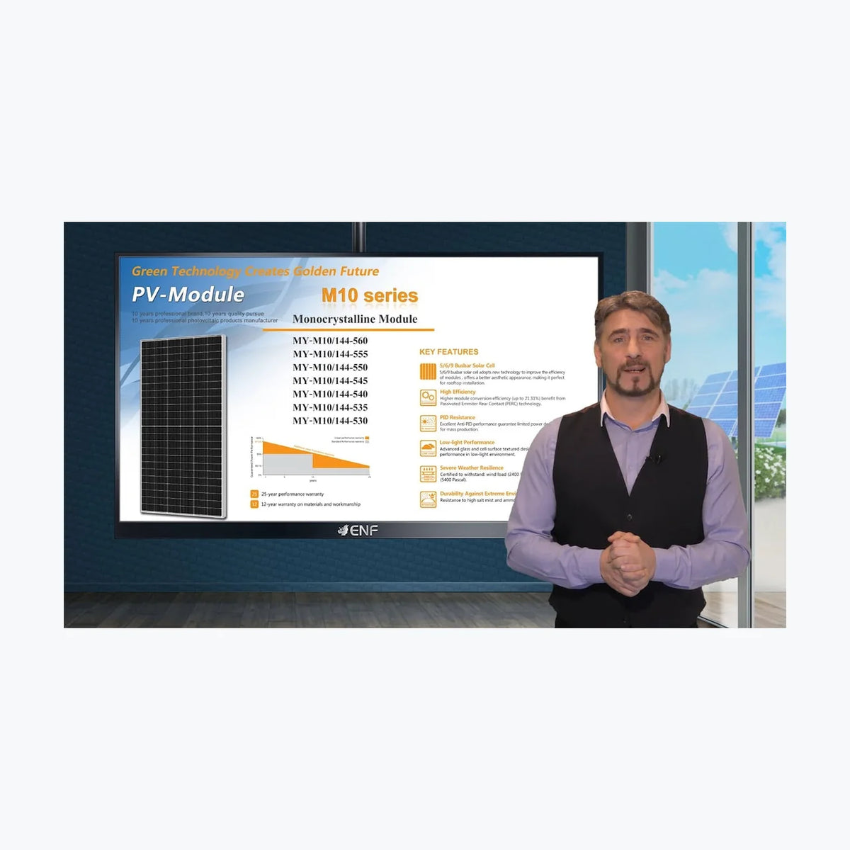 MY Solar MY-M10/144-535 — solar module render