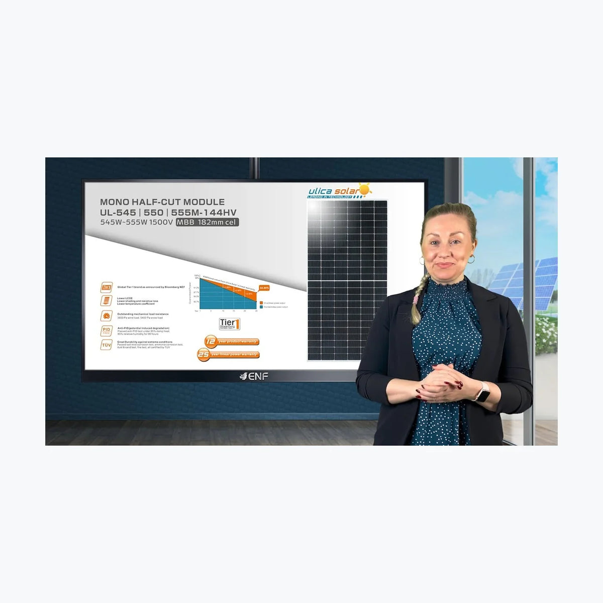 Ulica Solar UL-555M-144HV — Ulica Solar module (ENF-verified)