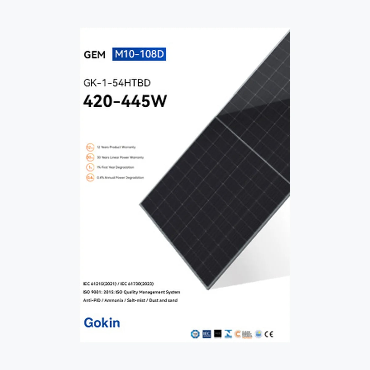 Gokin Solar GK-1-54HTBD-430M — Gokin Solar module (ENF-verified)